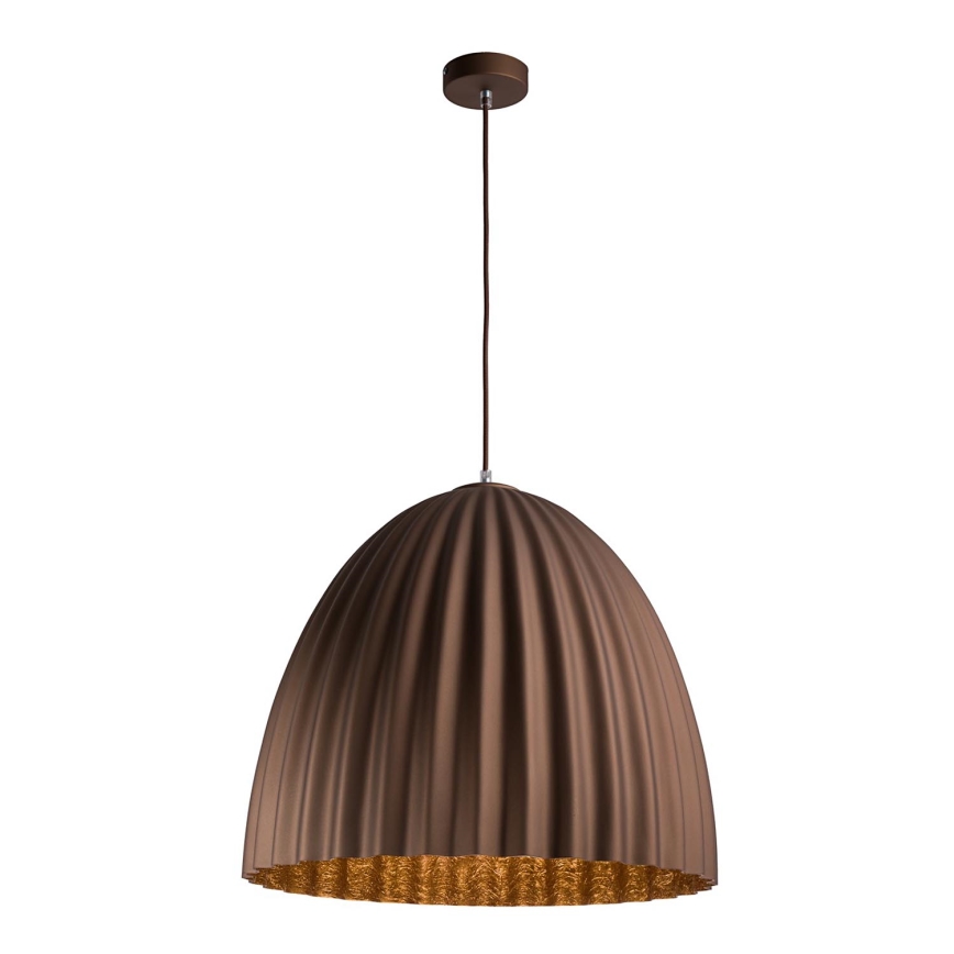 Kattokruunu johdossa TELMA 1xE27/60W/230V halkaisija 70 cm ruskea/kulta