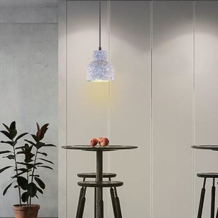 Kattokruunu johdossa TERRAZZO 1xE27/60W/230V halkaisija 12 cm harmaa