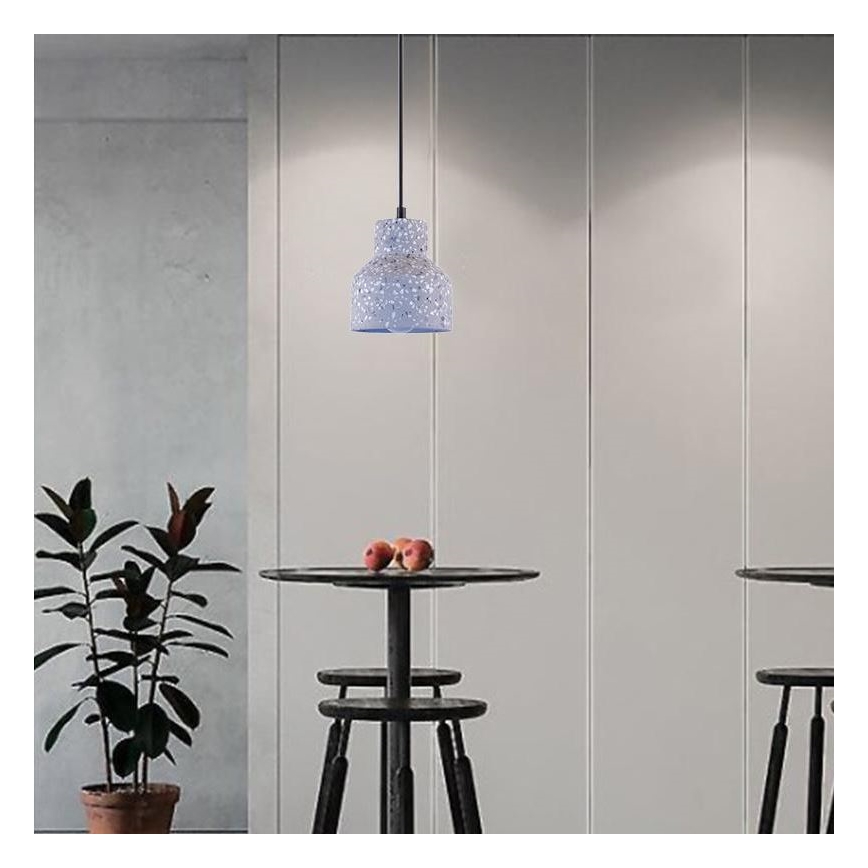 Kattokruunu johdossa TERRAZZO 1xE27/60W/230V halkaisija 12 cm harmaa