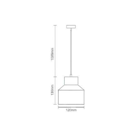 Kattokruunu johdossa TERRAZZO 1xE27/60W/230V halkaisija 12 cm kerma