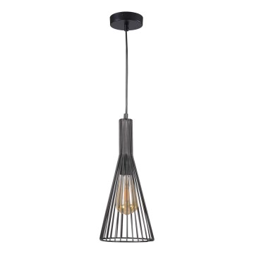 Kattokruunu johdossa TIANA 1xE27/20W/230V halkaisija 15,5 cm musta