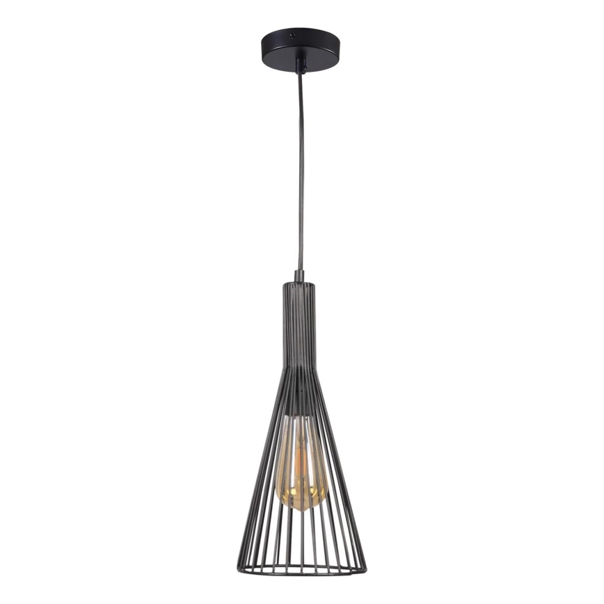 Kattokruunu johdossa TIANA 1xE27/20W/230V halkaisija 15,5 cm musta