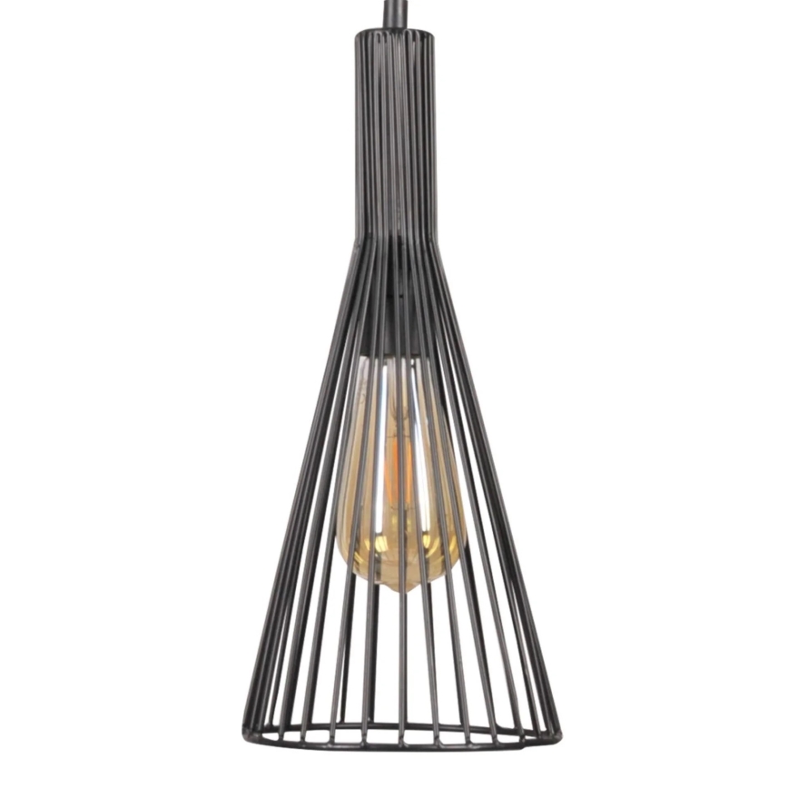 Kattokruunu johdossa TIANA 1xE27/20W/230V halkaisija 15,5 cm musta