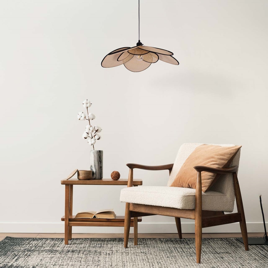 Kattokruunu johdossa TOBAGO 1xE27/20W/230V halkaisija 60 cm beige