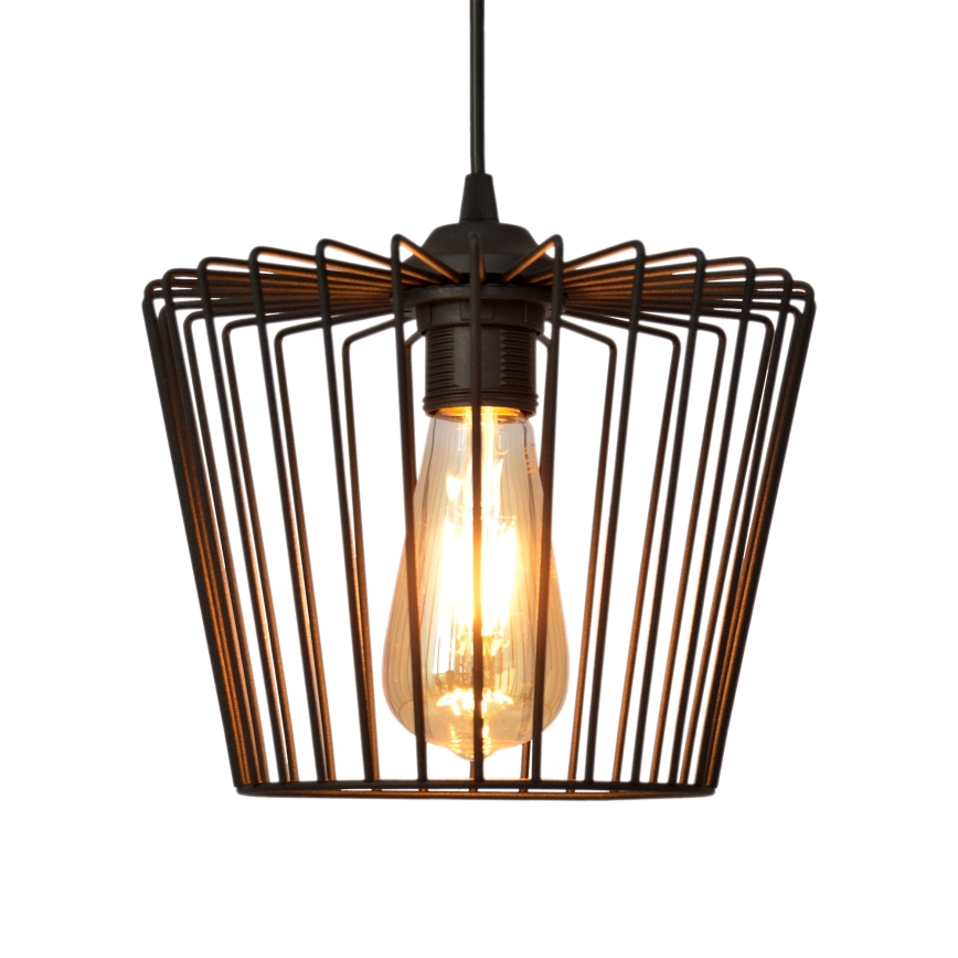 Kattokruunu johdossa TORRI 1xE27/15W/230V halkaisija 23 cm musta