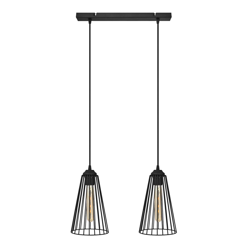 Kattokruunu johdossa TORRI 2xE27/15W/230V musta