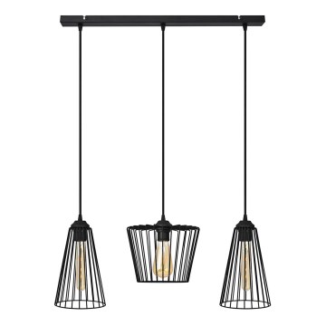 Kattokruunu johdossa TORRI 3xE27/15W/230V musta
