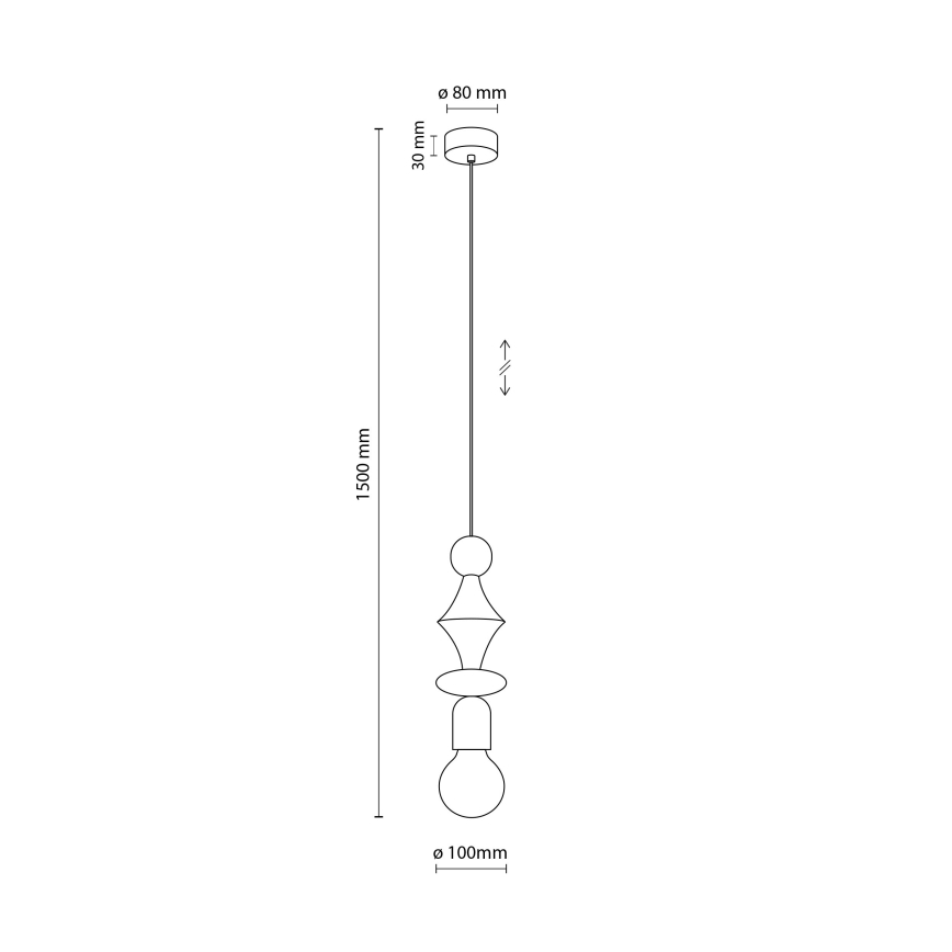 Kattokruunu johdossa TOWER 1xE27/15W/230V beige