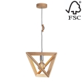 Kattokruunu johdossa TRIGONON 1xE27/60W/230V matta tammi - FSC-sertifioitu