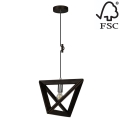 Kattokruunu johdossa TRIGONON 1xE27/60W/230V pyökki - FSC-sertifioitu
