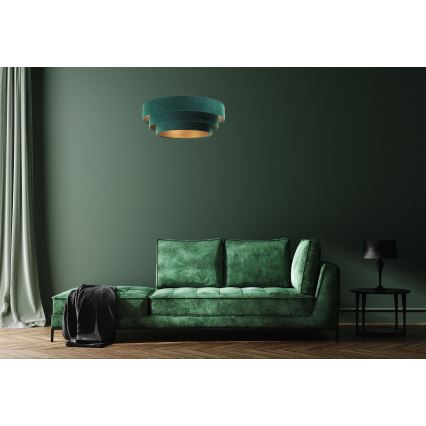 Kattokruunu johdossa TRINITI 1xE27/60W/230V vihreä/kultainen