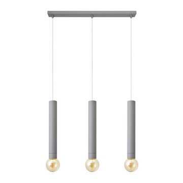 Kattokruunu johdossa TUBA 3xE27/15W/230V harmaa