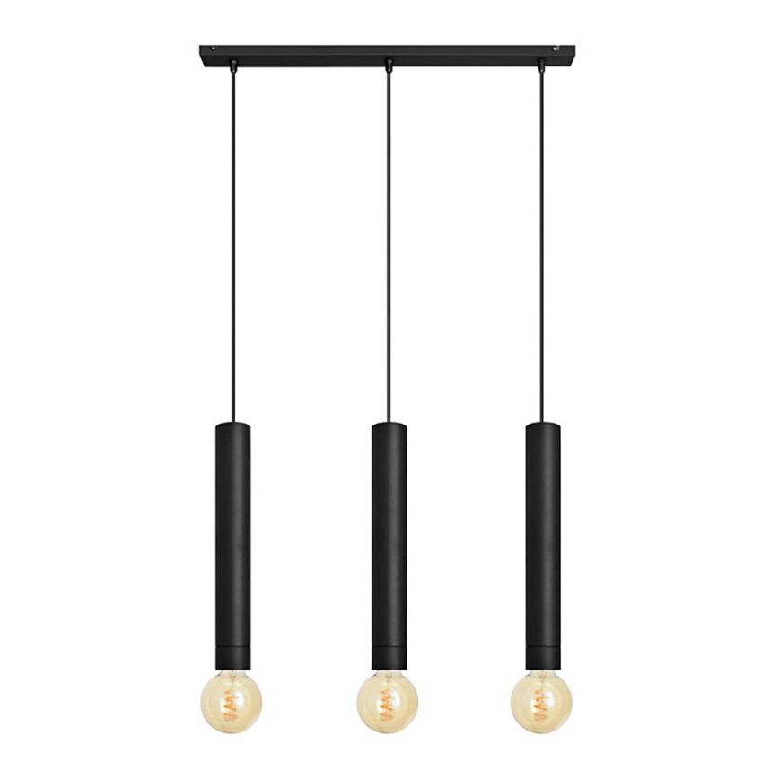 Kattokruunu johdossa TUBA 3xE27/15W/230V musta