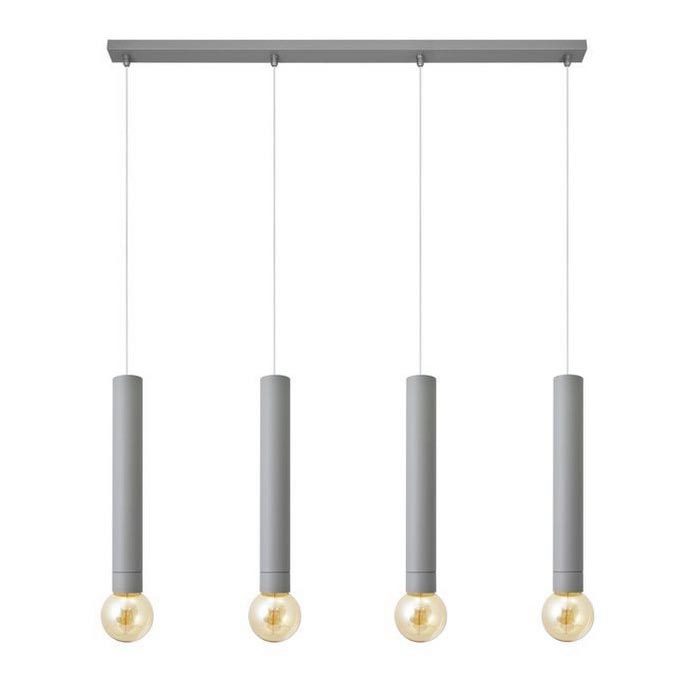 Kattokruunu johdossa TUBA 4xE27/15W/230V harmaa