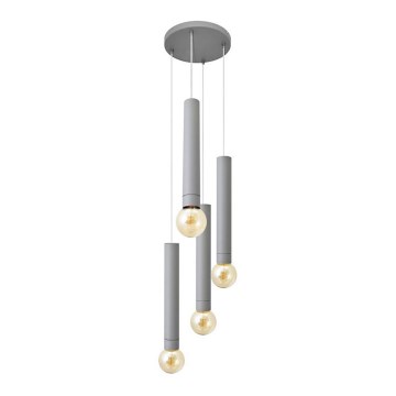 Kattokruunu johdossa TUBA 4xE27/15W/230V harmaa