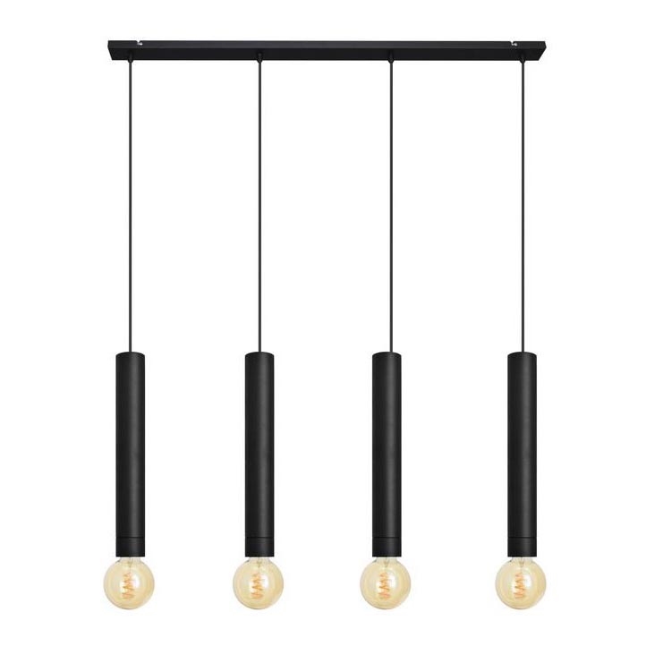 Kattokruunu johdossa TUBA 4xE27/15W/230V musta