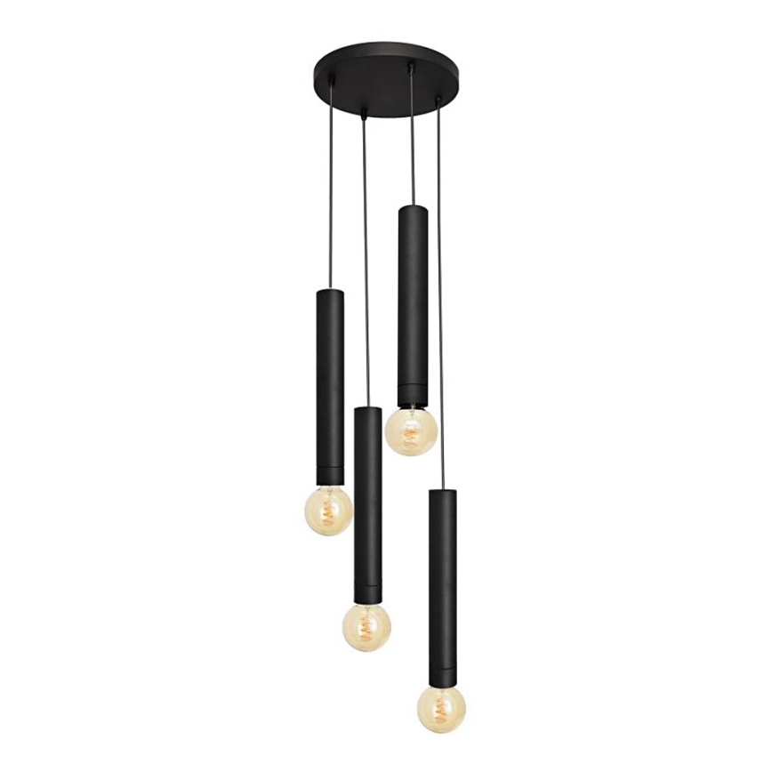 Kattokruunu johdossa TUBA 4xE27/15W/230V musta