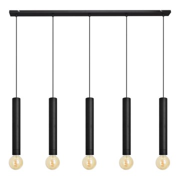 Kattokruunu johdossa TUBA 5xE27/15W/230V musta