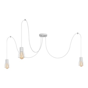 Kattokruunu johdossa TUBE 3xE27/15W/230V hämähäkki valkoinen