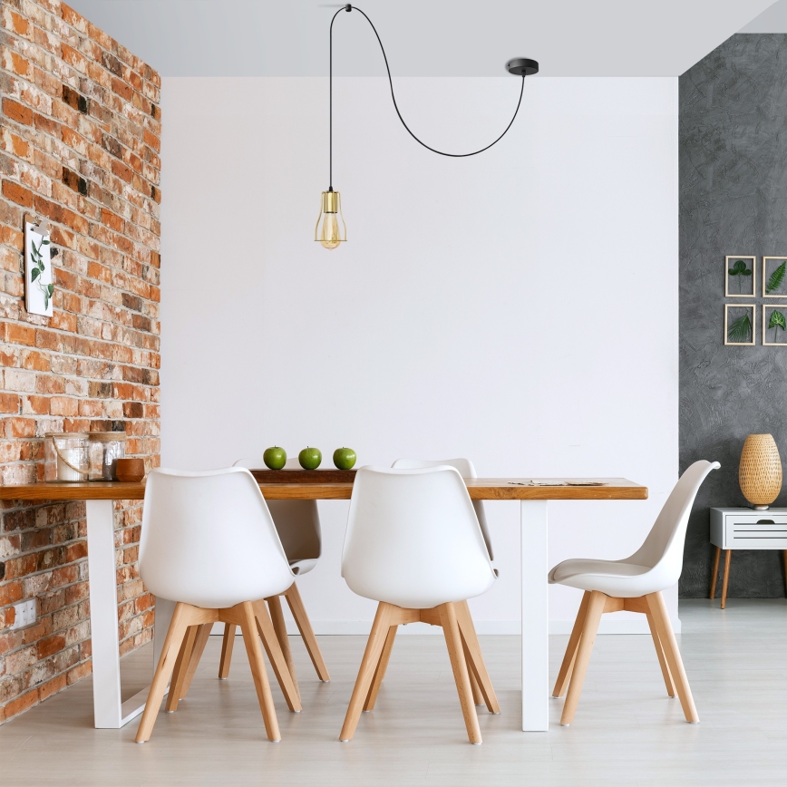 Kattokruunu johdossa TUBE LONG 1xE27/15W/230V musta/kulta