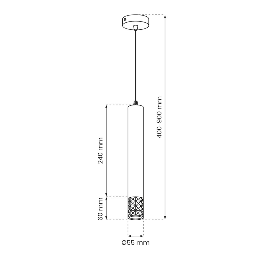 Kattokruunu johdossa TUBI 1xGU10/8W/230V kiiltävä kromi