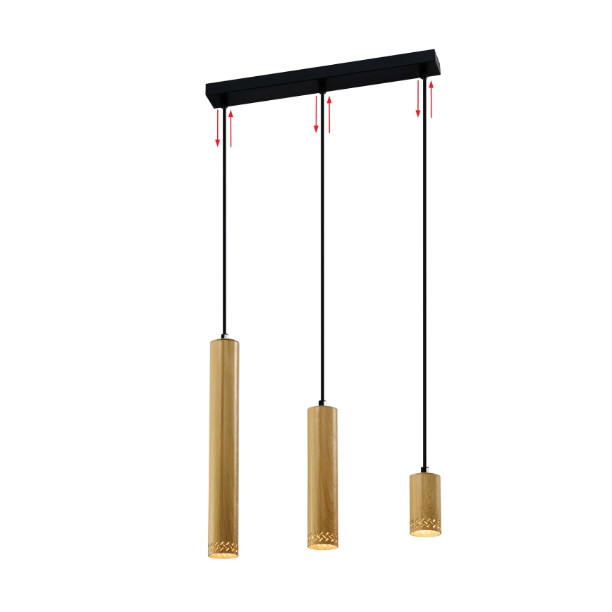 Kattokruunu johdossa TUBO 3xGU10/25W/230V puu