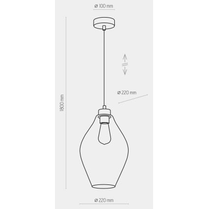 Kattokruunu johdossa TULON 1xE27/60W/230V
