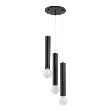 Kattokruunu johdossa TWISTER 3xE27/60W/230V halkaisija 28 cm musta