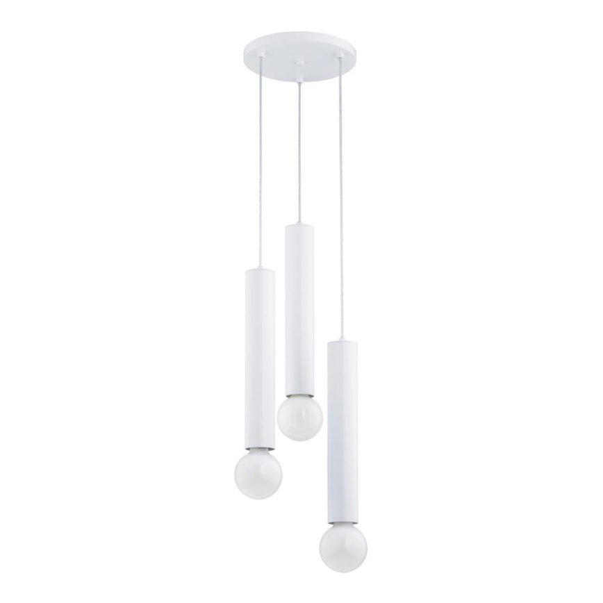 Kattokruunu johdossa TWISTER 3xE27/60W/230V halkaisija 28 cm valkoinen