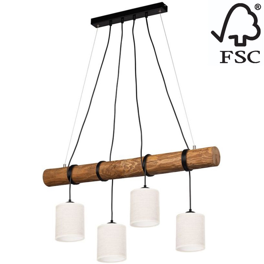Kattokruunu johdossa ULMO 4xE27/25W/230V mänty – FSC sertifioitu