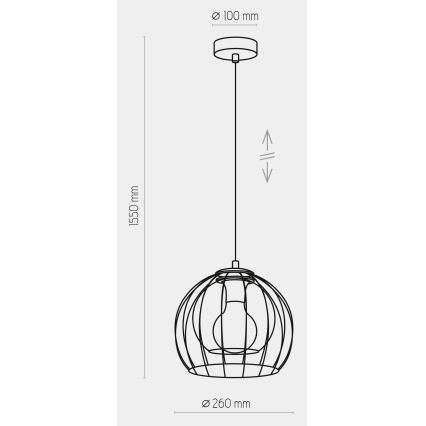 Kattokruunu johdossa UNIVERSO 1xE27/60W/230V