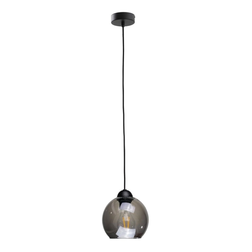 Kattokruunu johdossa UNO 1xE27/60W/230V musta/savuinen