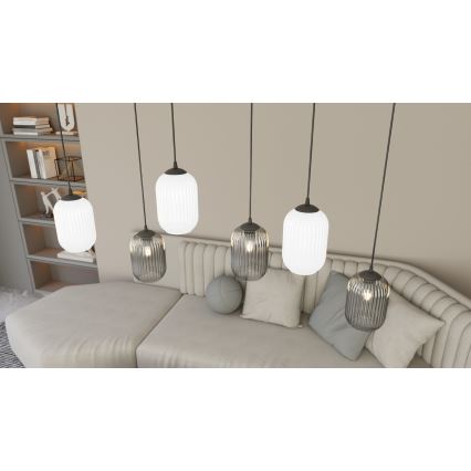 Kattokruunu johdossa VERDI 3xE27/15W/230V musta/harmaa/valkoinen