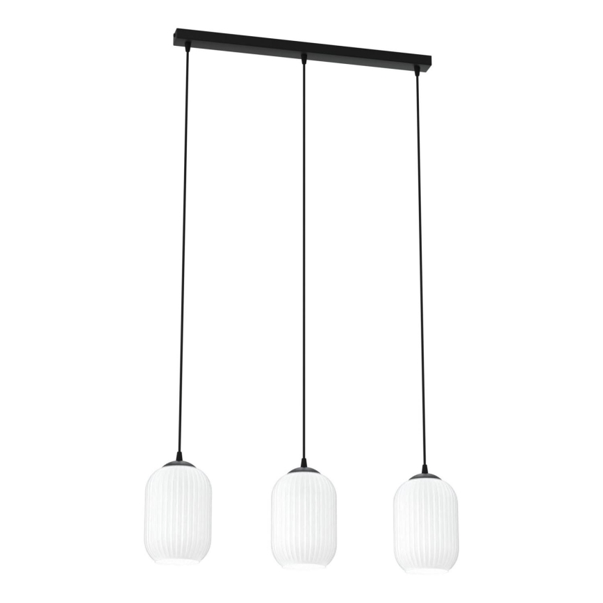 Kattokruunu johdossa VERDI 3xE27/15W/230V musta/valkoinen