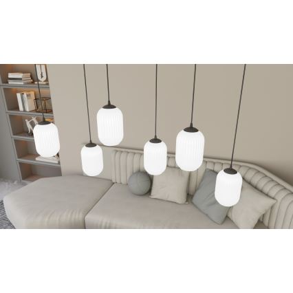 Kattokruunu johdossa VERDI 3xE27/15W/230V musta/valkoinen