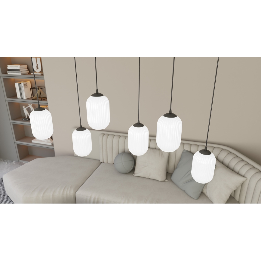 Kattokruunu johdossa VERDI 3xE27/15W/230V musta/valkoinen