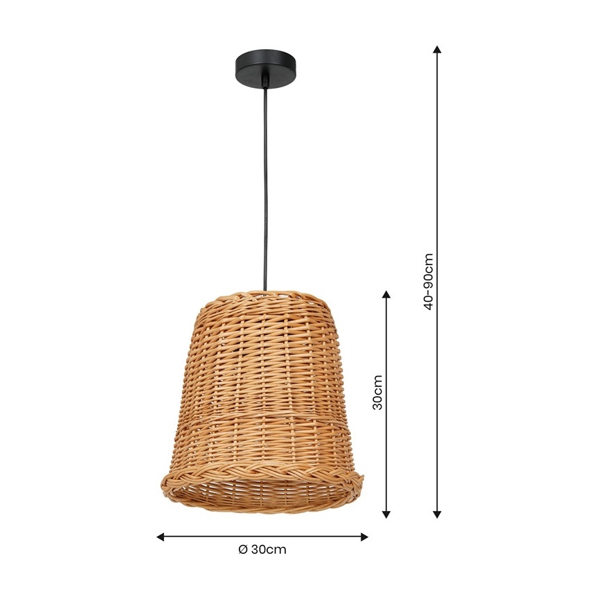 Kattokruunu johdossa VIMINI 1xE27/40W/230V rottinki