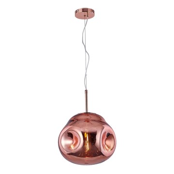 Kattokruunu johdossa VITRO 1xE27/10W/230V halkaisija 35 cm ruusu kulta