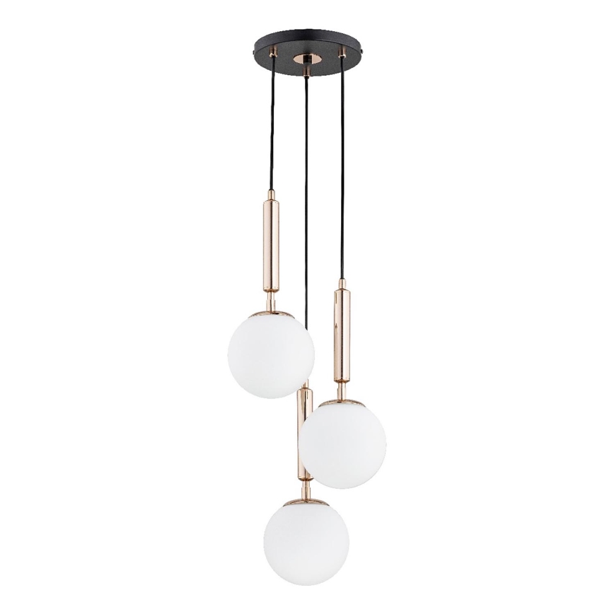 Kattokruunu johdossa VOLDA 3xE14/10W/230V halkaisija 28 cm messinki
