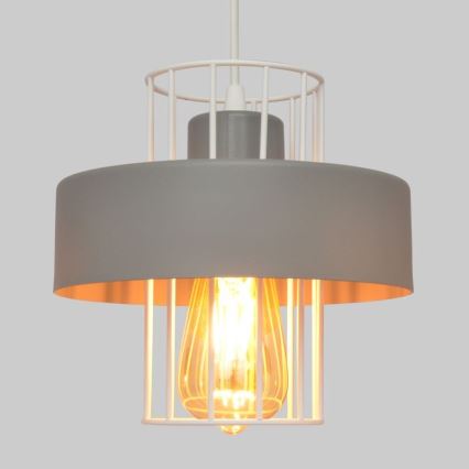 Kattokruunu johdossa VOLTA 1xE27/15W/230V harmaa