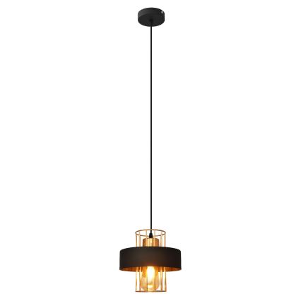 Kattokruunu johdossa VOLTA 1xE27/15W/230V musta/kultainen