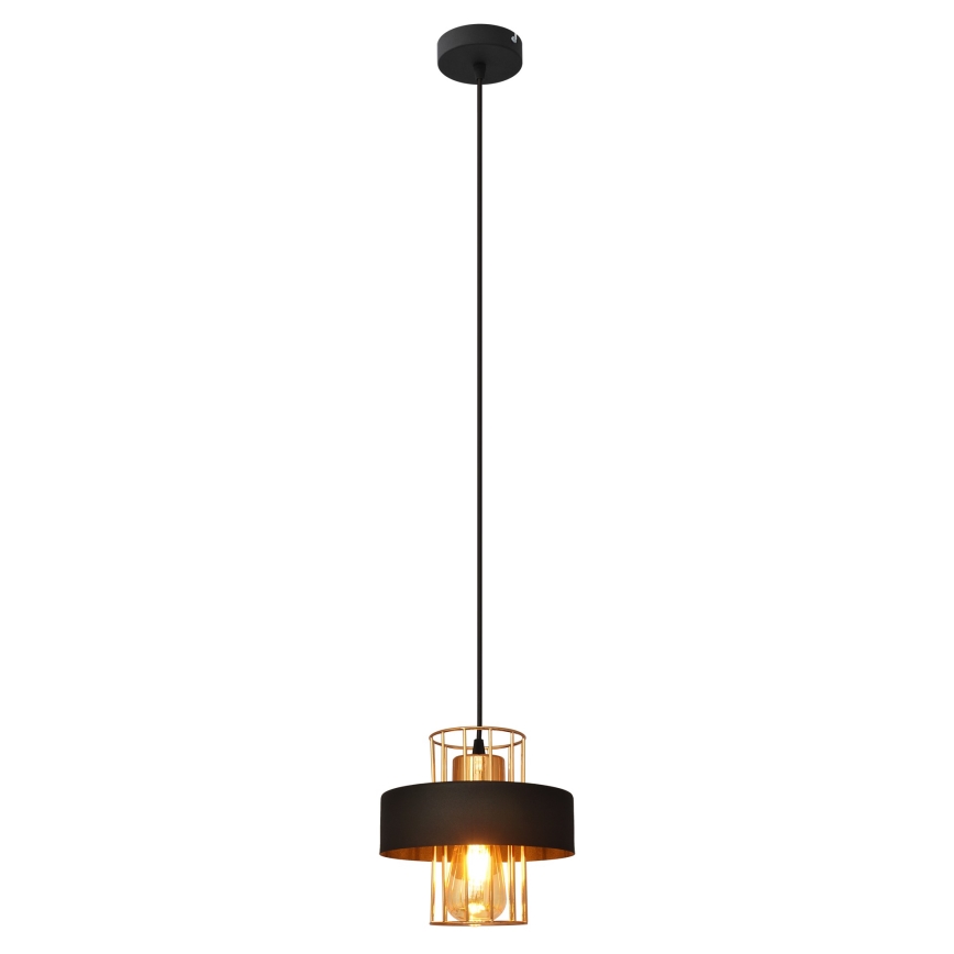 Kattokruunu johdossa VOLTA 1xE27/15W/230V musta/kultainen