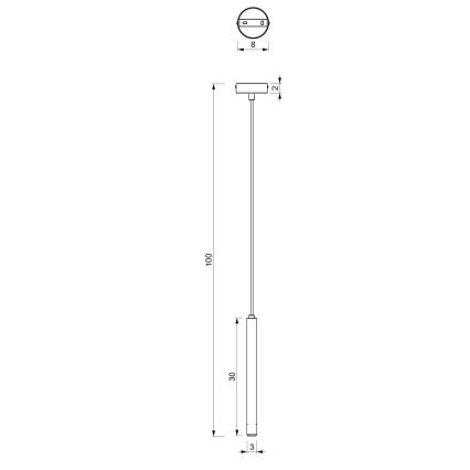 Kattokruunu johdossa YORU 1xG9/8W/230V 30 cm messinki