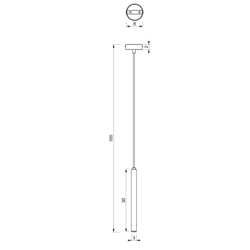Kattokruunu johdossa YORU 1xG9/8W/230V 30 cm messinki