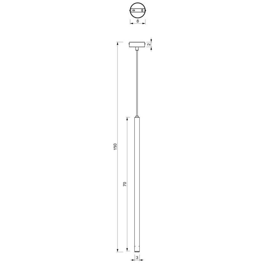 Kattokruunu johdossa YORU 1xG9/8W/230V 70 cm messinki