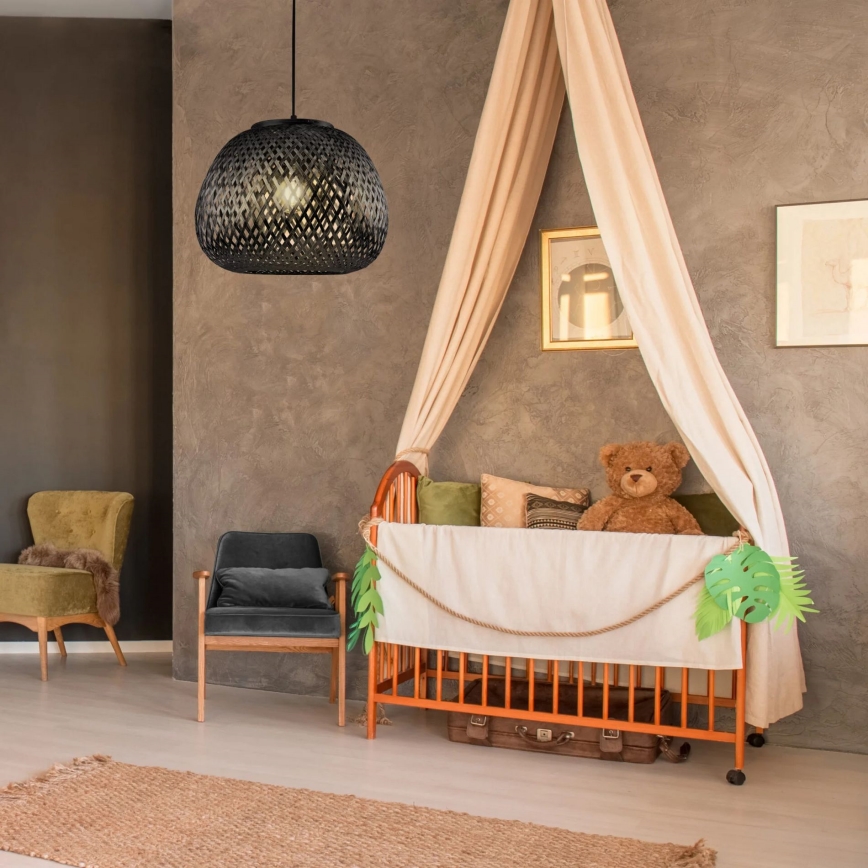 Kattokruunu johdossa ZANZIBAR 1xE27/20W/230V halkaisija 35 cm bambu