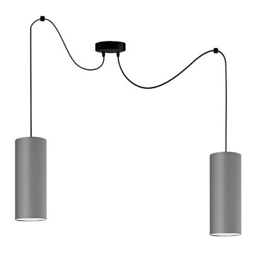 Kattokruunu johdossa ZIK 2xE27/40W/230V hämähäkki harmaa