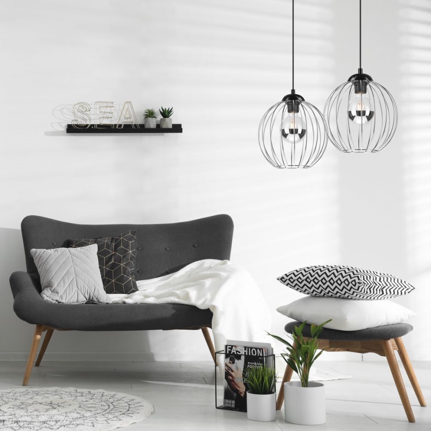 Kattokruunu johdossa ZOYA 2xE27/60W/230V kiiltävä kromi