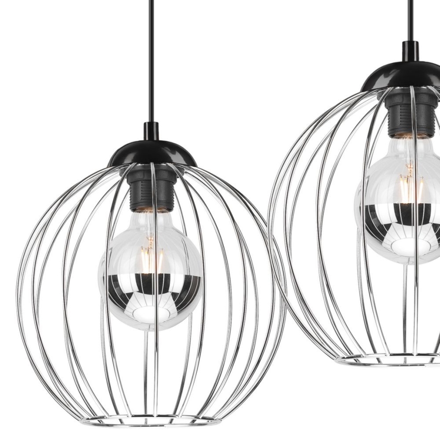 Kattokruunu johdossa ZOYA 2xE27/60W/230V kiiltävä kromi