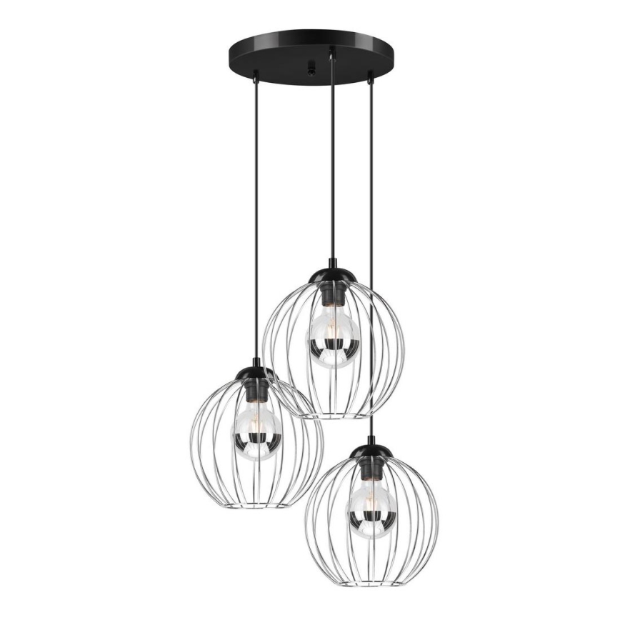 Kattokruunu johdossa ZOYA 3xE27/60W/230V kiiltävä kromi